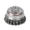 CARDA COPA TRENZADA ALAMBRE GRUESO ACERO INOXIDABLE 3" X 0.50 MM CON ROSCA 5/8" SURTEK C612