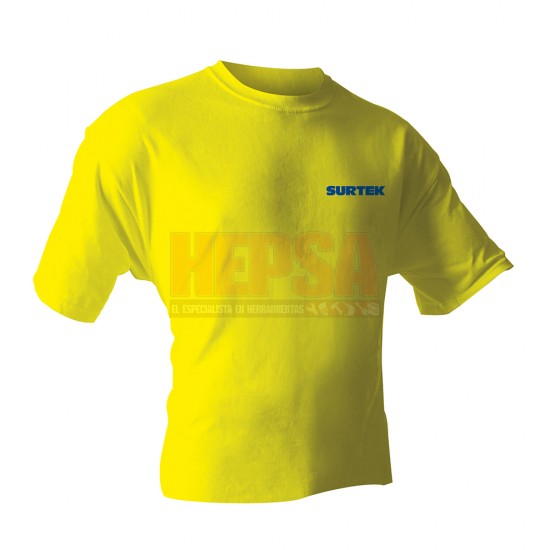 PLAYERA CUELLO REDONDO COLOR AMARILLO TALLA XL SURTEK PLA101X