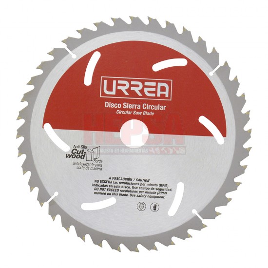 DISCO PARA SIERRA CIRCULAR PARA CORTE DE MADERA 60 DIENTES, 10" URREA DSM1060