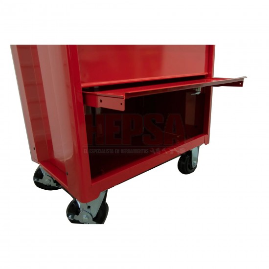 GABINETE MÓVIL CON 3 GAVETAS COLOR ROJO 27" SERIE I URREA I27M3