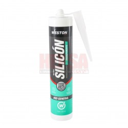 SILICÓN TRANSPARENTE USO GENERAL CARTUCHO 300 ML WESTON WM-0925