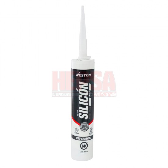 SILICÓN BLANCO USO GENERAL CARTUCHO 300 ML WESTON WM-0930