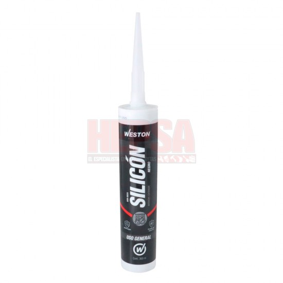 SILICÓN NEGRO USO GENERAL CARTUCHO 300 ML WESTON WM-0935