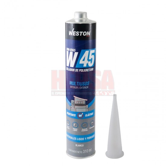 ADHESIVO W45 SELLADOR DE POLIURETANO 310 ML WESTON WM-0965