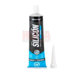 SILICÓN BLANCO PARA BAÑOS Y COCINAS TUBO 85 ML WESTON WM-0975